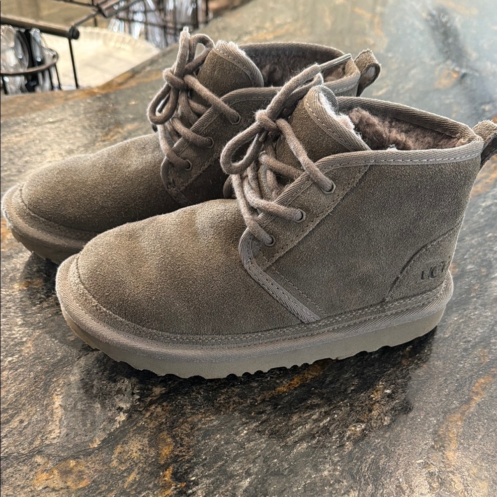 UGG Kids Gray Suede Boots
